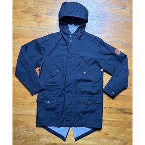 Dark Seas Men's Rain Jacket Sz M Black Tails Hooded Lightweight